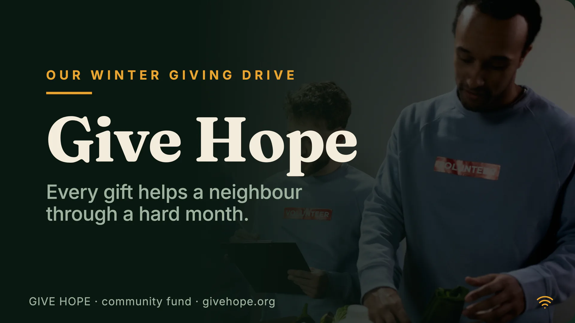 Give Hope donation drive template slide