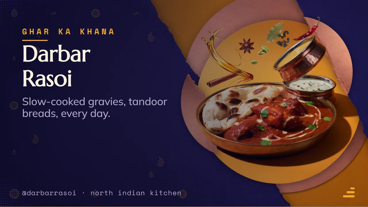 North Indian thali menu board · Landscape digital signage template preview
