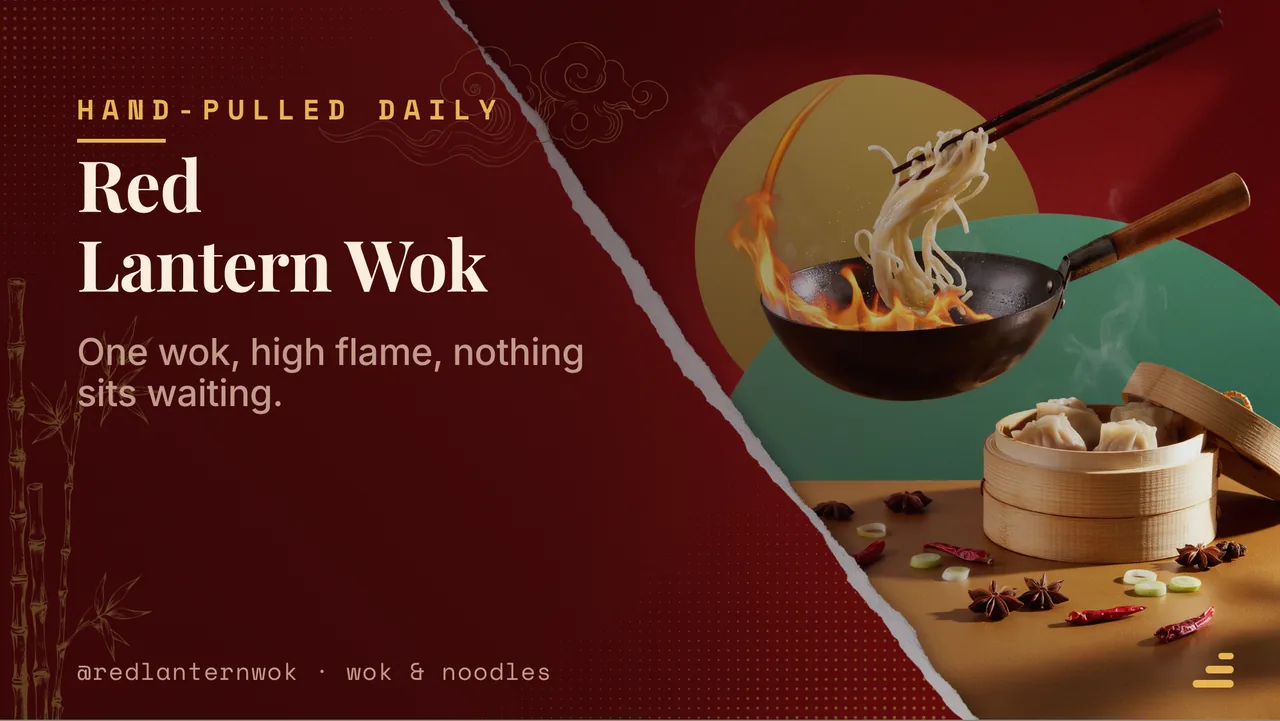 Wok and noodle house menu board · Landscape for Red Lantern Wok: slide 1 of 4, the venue and what it is known for