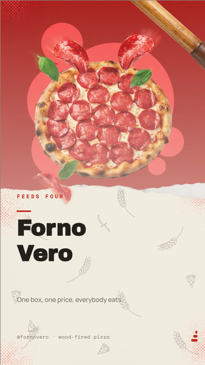 Pizzeria family combo offer board · Portrait for Forno Vero: slide 1 of 4, the venue and what it is known for