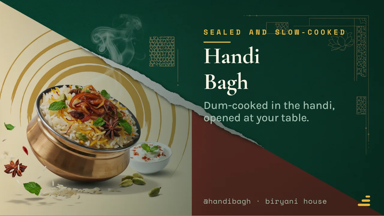 Biryani house dum special board · Landscape for Handi Bagh: slide 1 of 4, the venue and what it is known for