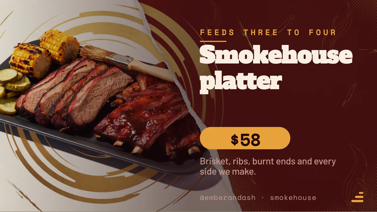 Smokehouse sharing platter board · Landscape for Ember & Ash: slide 3 of 4, the offer of the day with its price