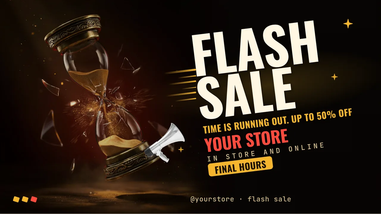 Last hours flash sale screen · Landscape digital signage template preview