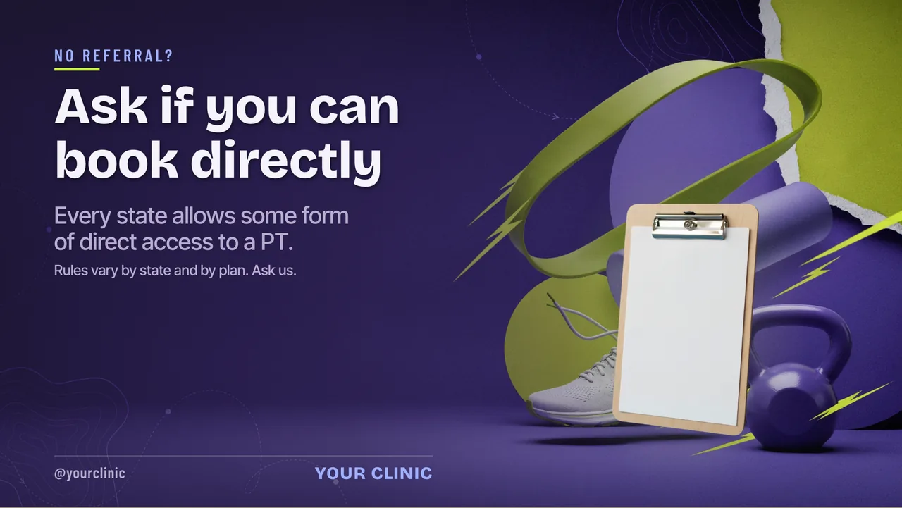 Physical therapy meet the therapist slideshow · Landscape for a physical therapy clinic: slide 3 of 4, the offer with its price and terms